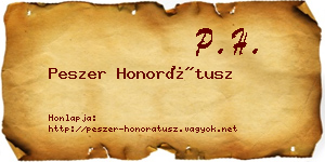 Peszer Honorátusz névjegykártya